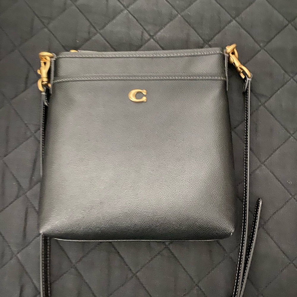 Coach Black Crossbody Bag with Gold Accents